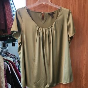 Style & Co. Satin Blouse in Olive